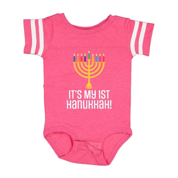 Inktastic 1st Hanukkah Menorah Childs Boys or Girls Baby Bodysuit