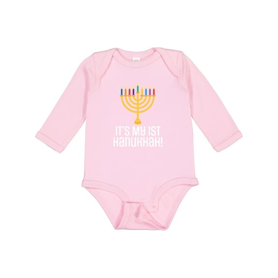 Inktastic 1st Hanukkah Menorah Childs Boys or Girls Long Sleeve Baby Bodysuit