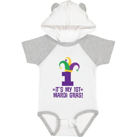 Inktastic 1st Mardi Gras Jester Hat Childs Party Boys or Girls Baby Bodysuit