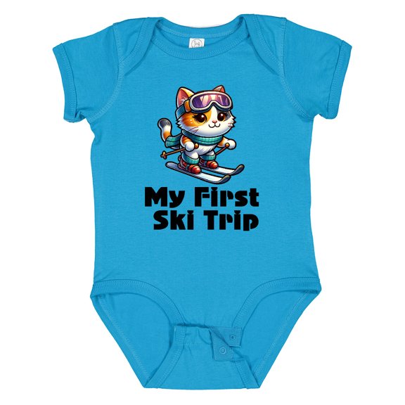 Inktastic 1st Ski Trip Boys or Girls Baby Bodysuit