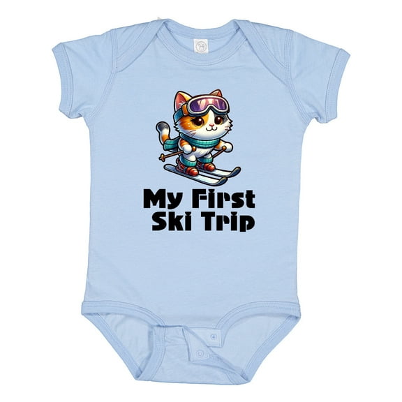 Inktastic 1st Ski Trip Boys or Girls Baby Bodysuit