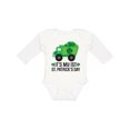 thumbnail image 1 of Inktastic 1st St Patricks Day Construction Truck Shamrocks Boys Long Sleeve Baby Bodysuit, 1 of 5