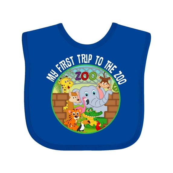 Inktastic 1st Trip to Zoo Animals Boys or Girls Baby Bib