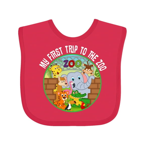 Inktastic 1st Trip to Zoo Animals Boys or Girls Baby Bib