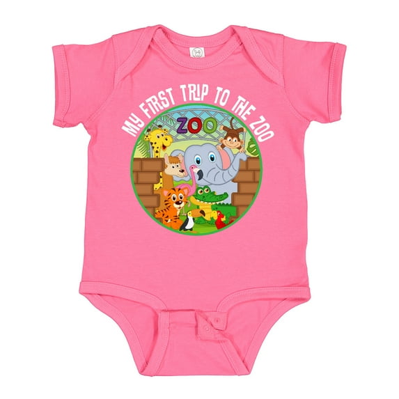 Inktastic 1st Trip to Zoo Animals Boys or Girls Baby Bodysuit