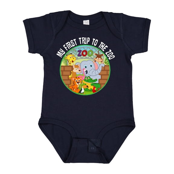 Inktastic 1st Trip to Zoo Animals Boys or Girls Baby Bodysuit