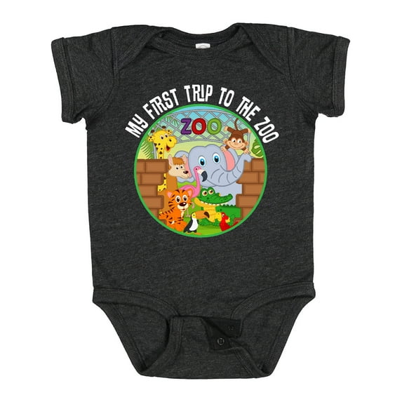 Inktastic 1st Trip to Zoo Animals Boys or Girls Baby Bodysuit
