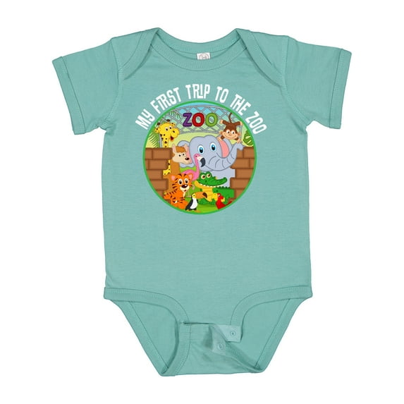 Inktastic 1st Trip to Zoo Animals Boys or Girls Baby Bodysuit