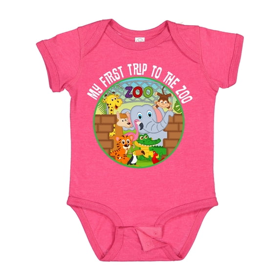 Inktastic 1st Trip to Zoo Animals Boys or Girls Baby Bodysuit