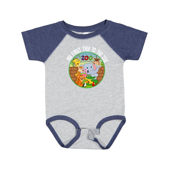 Inktastic 1st Trip to Zoo Animals Boys or Girls Baby Bodysuit