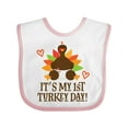 thumbnail image 1 of Inktastic 1st Turkey Day Thanksgiving Boys or Girls Baby Bib, 1 of 4