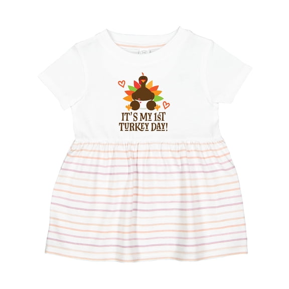 Inktastic 1st Turkey Day Thanksgiving Girls Baby Dress