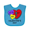 thumbnail image 1 of Inktastic 1st Valentine's Day Hearts Boys or Girls Baby Bib, 1 of 4
