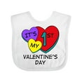 thumbnail image 1 of Inktastic 1st Valentine's Day Hearts Boys or Girls Baby Bib, 1 of 4
