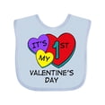 thumbnail image 1 of Inktastic 1st Valentine's Day Hearts Boys or Girls Baby Bib, 1 of 4