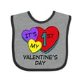 thumbnail image 1 of Inktastic 1st Valentine's Day Hearts Boys or Girls Baby Bib, 1 of 4