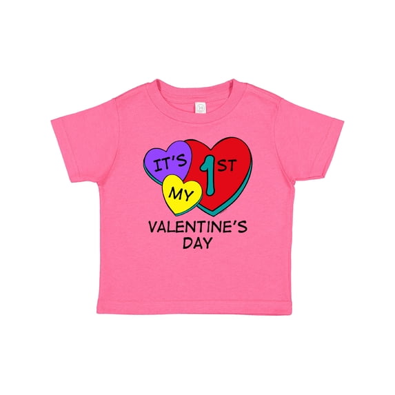 Inktastic 1st Valentine's Day Hearts Boys or Girls Baby T-Shirt