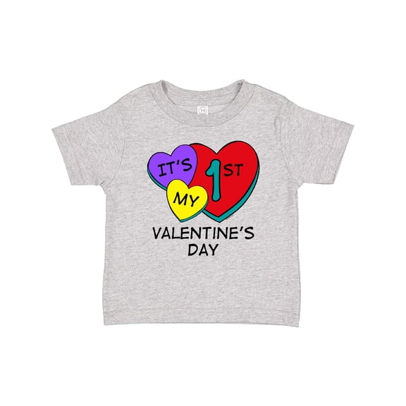 Inktastic 1st Valentine's Day Hearts Boys or Girls Baby T-Shirt