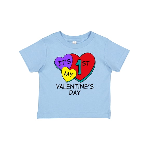 Inktastic 1st Valentine's Day Hearts Boys or Girls Baby T-Shirt