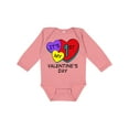thumbnail image 1 of Inktastic 1st Valentine's Day Hearts Boys or Girls Long Sleeve Baby Bodysuit, 1 of 5