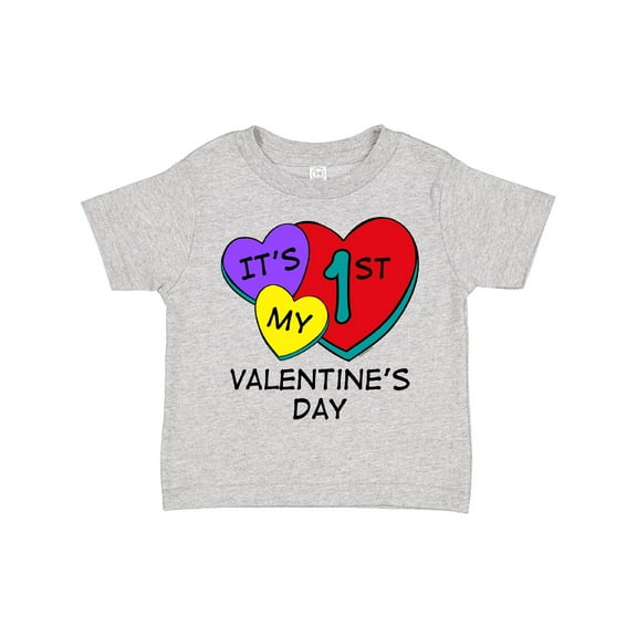 Inktastic 1st Valentine's Day Hearts Boys or Girls Toddler T-Shirt