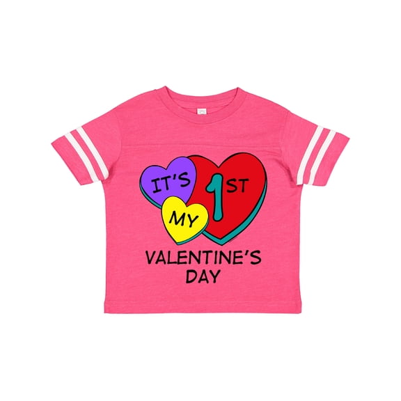 Inktastic 1st Valentine's Day Hearts Boys or Girls Toddler T-Shirt