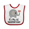 thumbnail image 1 of Inktastic 1st Valentines Day Baby Elephant Boys or Girls Baby Bib, 1 of 4