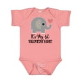 thumbnail image 1 of Inktastic 1st Valentines Day Baby Elephant Boys or Girls Baby Bodysuit, 1 of 5