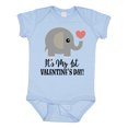 thumbnail image 1 of Inktastic 1st Valentines Day Baby Elephant Boys or Girls Baby Bodysuit, 1 of 5