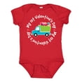thumbnail image 1 of Inktastic 1st Valentines Day Boys Heart Truck Boys Baby Bodysuit, 1 of 5