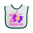 thumbnail image 1 of Inktastic 2 Years Old with Butterfly and Flowers Girls Baby Bib, 1 of 4