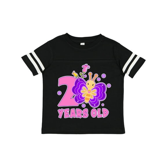 Inktastic 2 Years Old with Butterfly and Flowers Girls Toddler T-Shirt