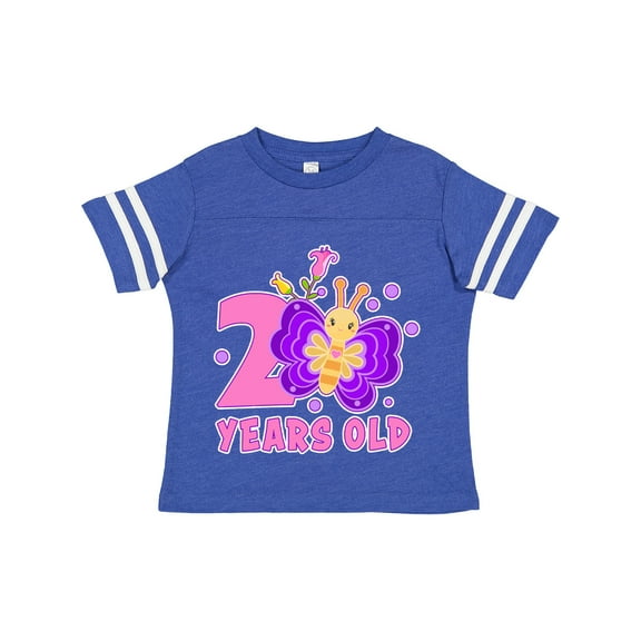 Inktastic 2 Years Old with Butterfly and Flowers Girls Toddler T-Shirt