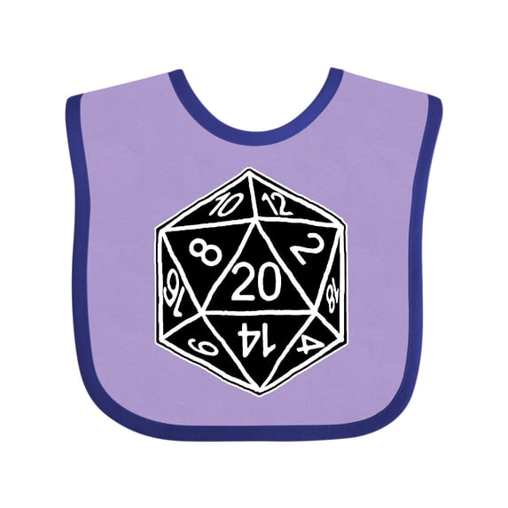 Inktastic 20 Sided Black Dice Boys or Girls Baby Bib
