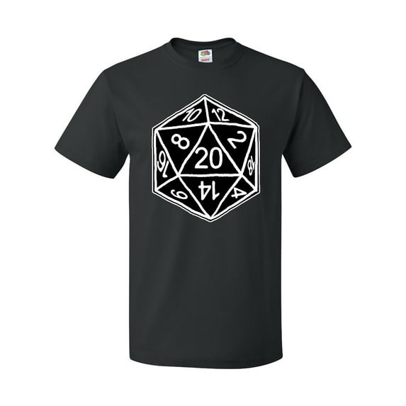 Inktastic 20 Sided Black Dice T-Shirt