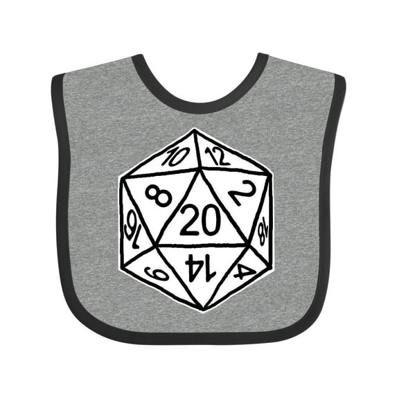 Inktastic 20 Sided White Dice Boys or Girls Baby Bib