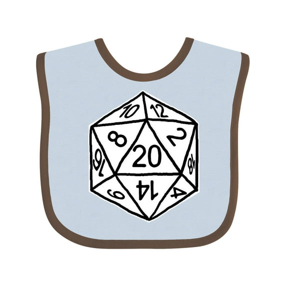 Inktastic 20 Sided White Dice Boys or Girls Baby Bib