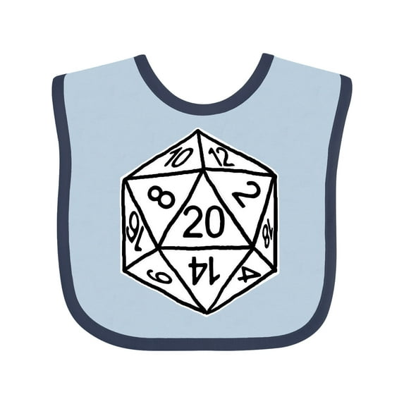 Inktastic 20 Sided White Dice Boys or Girls Baby Bib