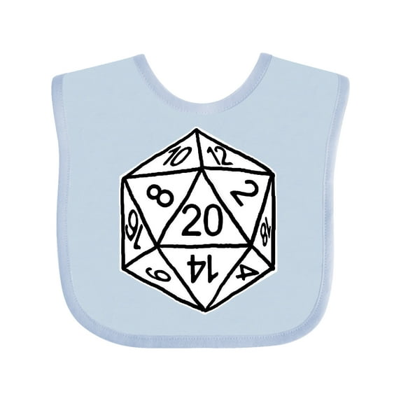 Inktastic 20 Sided White Dice Boys or Girls Baby Bib