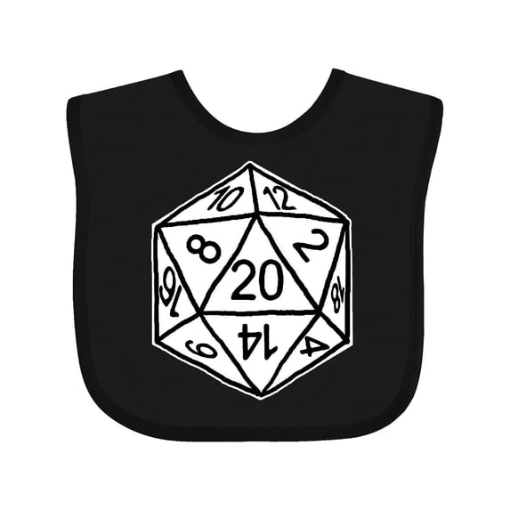 Inktastic 20 Sided White Dice Boys or Girls Baby Bib