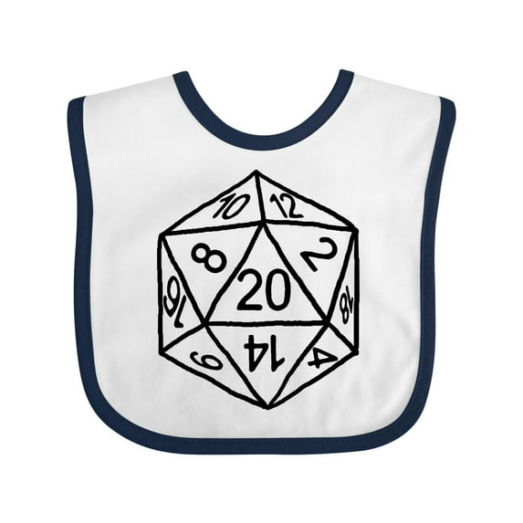 Inktastic 20 Sided White Dice Boys or Girls Baby Bib