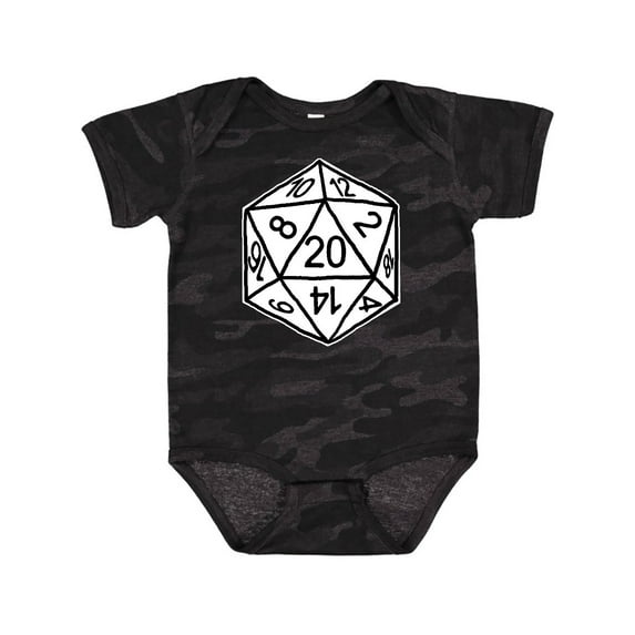 Inktastic 20 Sided White Dice Boys or Girls Baby Bodysuit