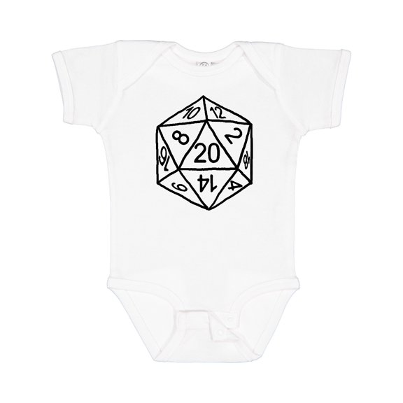 Inktastic 20 Sided White Dice Boys or Girls Baby Bodysuit