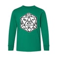 thumbnail image 1 of Inktastic 20 Sided White Dice Long Sleeve Youth T-Shirt, 1 of 5