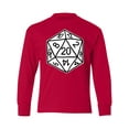thumbnail image 1 of Inktastic 20 Sided White Dice Long Sleeve Youth T-Shirt, 1 of 5
