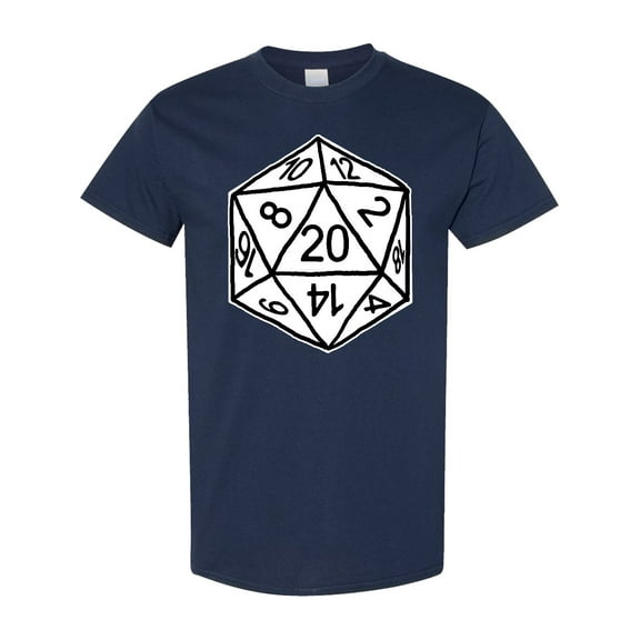 Inktastic 20 Sided White Dice T-Shirt