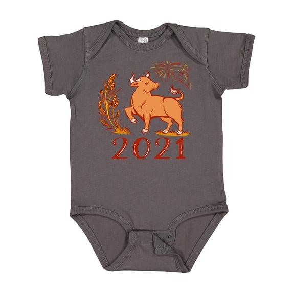 Inktastic 2021 Chinese New Year Ox Boys or Girls Baby Bodysuit