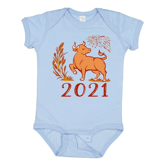 Inktastic 2021 Chinese New Year Ox Boys or Girls Baby Bodysuit