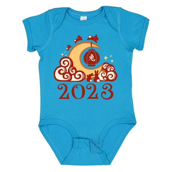 Inktastic 2023 Chinese New Year Rabbit Boys or Girls Baby Bodysuit