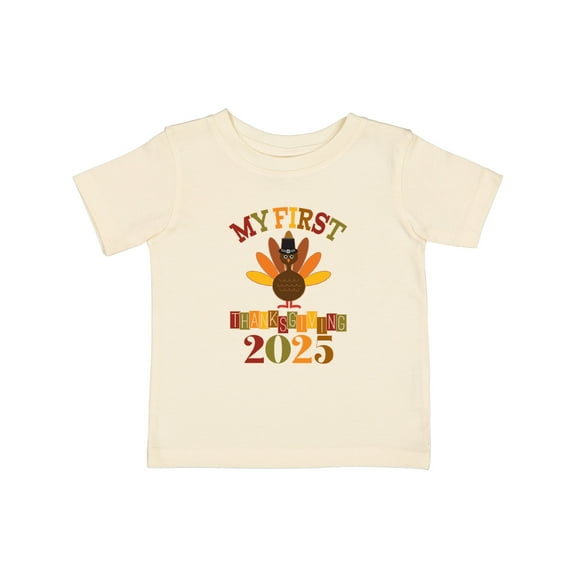 Inktastic 2025 Babys 1st Thanksgiving Boys or Girls Baby T-Shirt